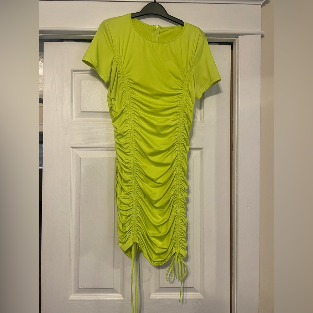 Highlighter yellow/green short dress.
